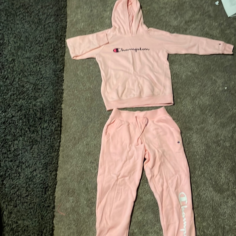 Champion pink sweatshirt/sweatpants set